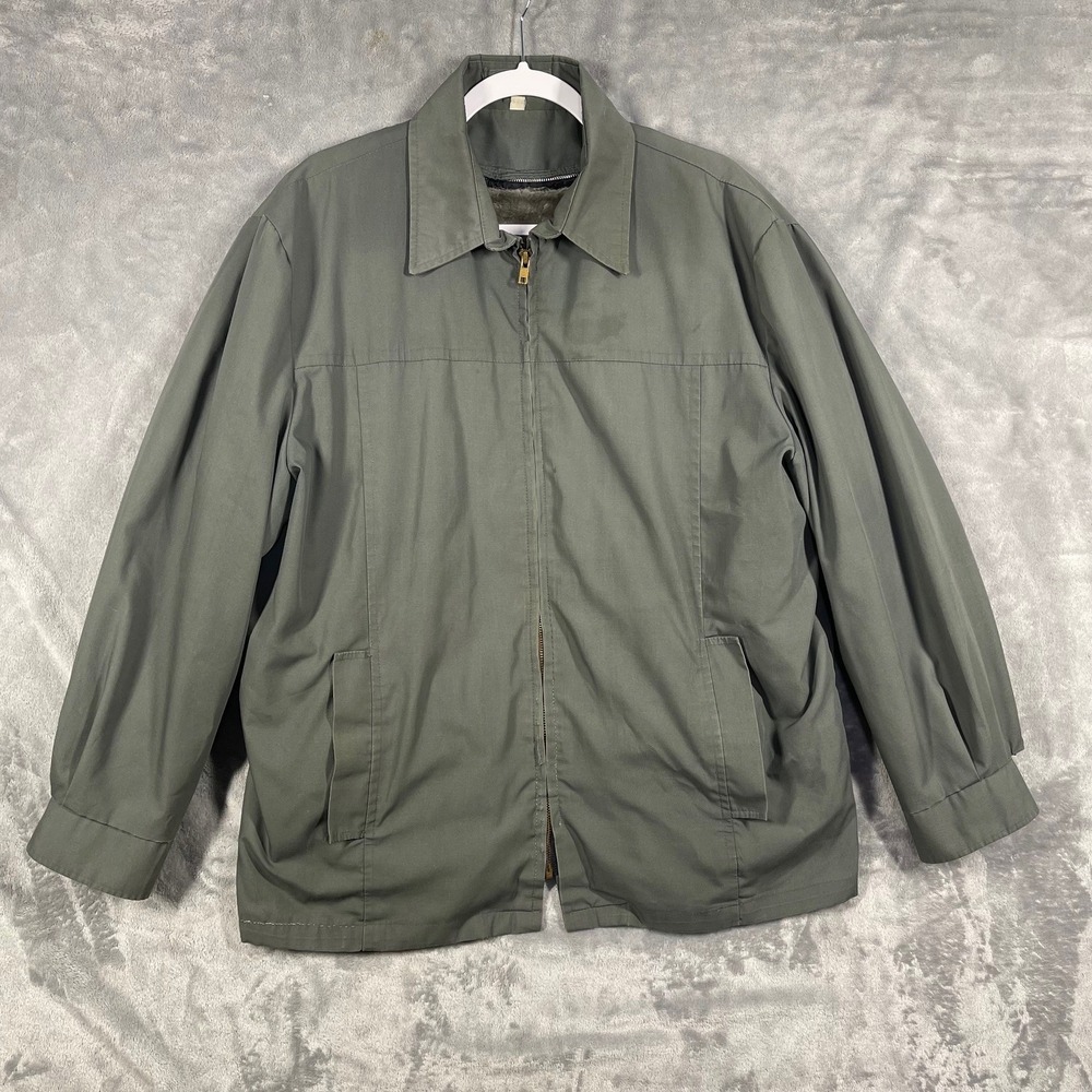 Vintage English Squire Jacket Fur Lined Plaid‎ Lined Made USA Men's 44 Green